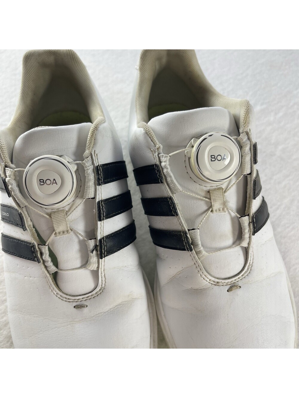 Adidas BOA Men's Spiked Golf Shoes Bounce Leather White/Black Size 6 1/2 - Picture 10 of 11